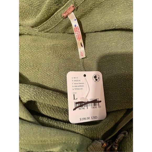 NWT Free People keep Me cardi long hoodie duster Cardigan Jacket Size L - Picture 9 of 9